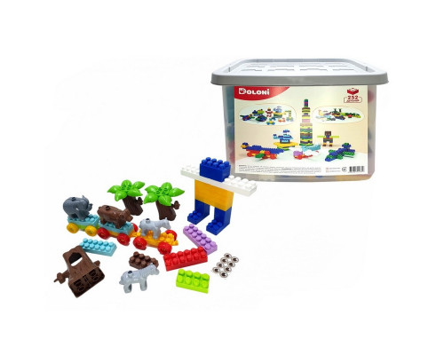 Дитячий блочний конструктор 013999/03 у пластиковому боксі, 252 деталі