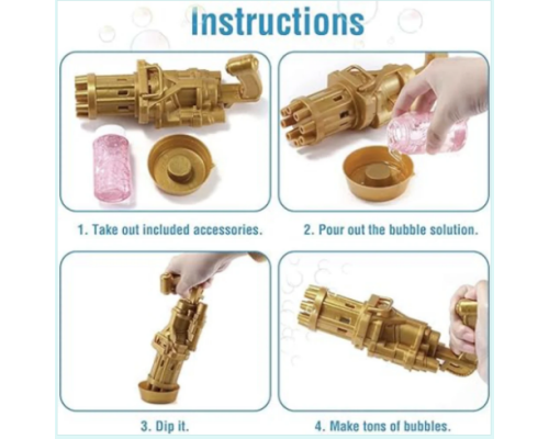 Генератор мильних бульбашок Bubble Gun Blaster "Кулемет" Bambi BB-04893