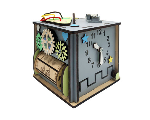 Розвиваюча іграшка Бізикуб Temple Group TG158746 15х15х15 см Сірий