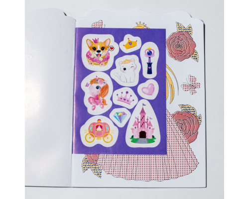 Водна розмальовка "Принцеси" 10171025, 8 сторінок, 22 наліпки