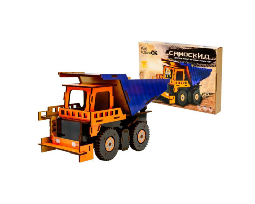 Деревянный 3D конструктор Самосвал Puz-00920, 96 деталей