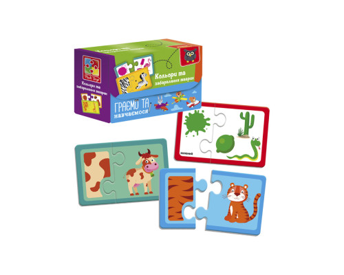 Пазли "Знайди пару. Кольори та забарвлення тварин" VT5003-02 Укр