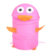 Корзина для игрушек "Розовая Уточка" M 1039(Pink) диаметр 37 см, высота 47/57 см, с крышкой