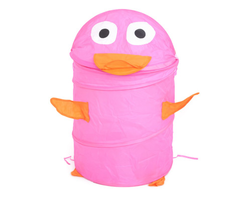 Корзина для игрушек "Розовая Уточка" M 1039(Pink) диаметр 37 см, высота 47/57 см, с крышкой