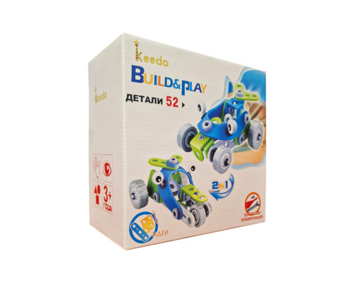 Конструктор Build&Play 2 в 1 "Гоночні машини" HANYE J-7726, 52 елементи