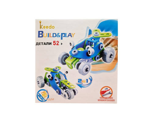 Конструктор Build&Play 2 в 1 "Гоночні машини" HANYE J-7726, 52 елементи