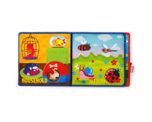 Розвиваюча фетрова книга для дітей "Хто де живе?" 823437, 25 липучок