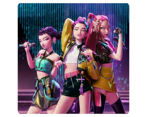 Фигурный пазл из дерева "Кейпоп охотники на демонов" PZ007-A3C-AC 180-250 деталей, размер А3,  картонная коробка