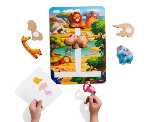 Деревянная настольная игра "Повтори по схеме - Африка" Ubumblebees (ПСД178) PSD178 на липучках