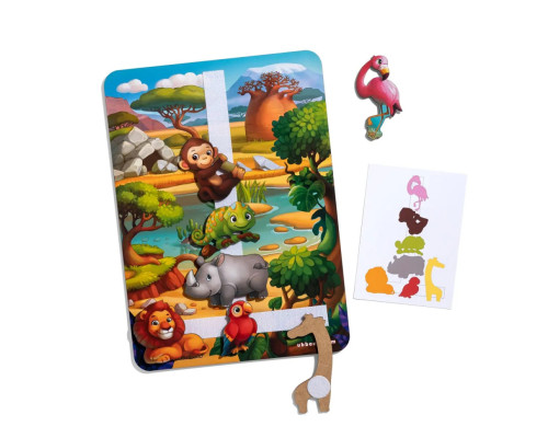 Деревянная настольная игра "Повтори по схеме - Африка" Ubumblebees (ПСД178) PSD178 на липучках