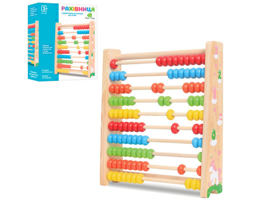 Деревянная детская игрушка "Счеты" MD 2299 размер 24 см