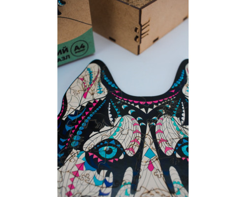 Фигурный деревянный пазл A3 "Снежный хаски" PuzA3-03112, 123 детали