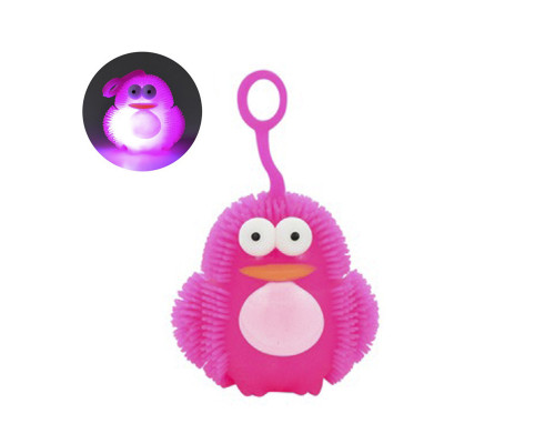 Игрушка-антистресс ежик "Пингвин" MS 3575(Pink) мигает, 7 см