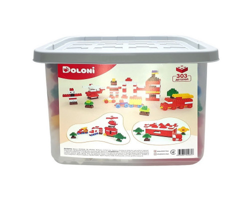Дитячий блочний конструктор 013999/04 у пластиковому боксі, 303 деталі