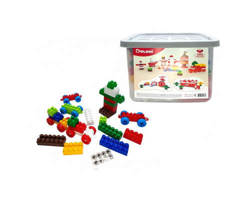 Дитячий блочний конструктор 013999/04 у пластиковому боксі, 303 деталі