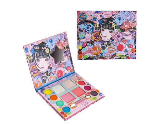 Детская палетка теней для век IG2943, 12 цветов, с аппликатором