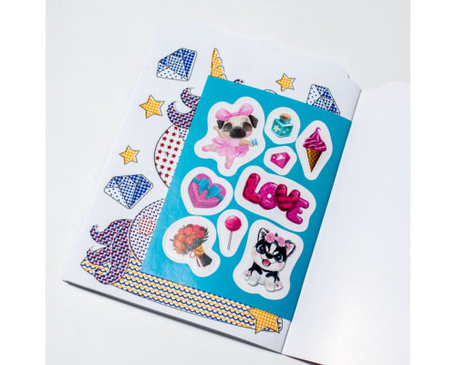 Водна розмальовка "Дівчата" 10171026, 8 сторінок, 20 наліпок