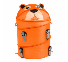 Кошик для іграшок "Ведмедик" M 1039(Orange) діаметр 37 см, висота 47/57 см, з кришкою