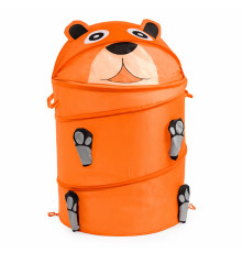 Кошик для іграшок "Ведмедик" M 1039(Orange) діаметр 37 см, висота 47/57 см, з кришкою