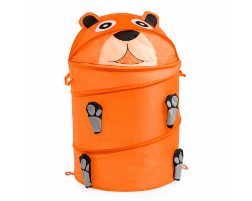 Кошик для іграшок "Ведмедик" M 1039(Orange) діаметр 37 см, висота 47/57 см, з кришкою