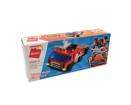 Дитячий Конструктор Qman 1416-1-6 транспорт, 88 дет  Water Pulse Fire Truck