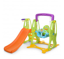 Дитяча гірка-гойдалка HF-H002 пластик, з баскетбольним кільцем