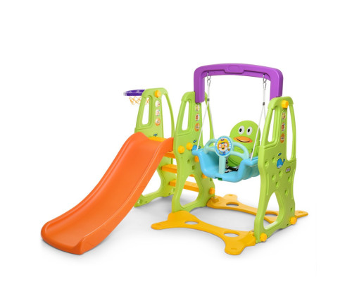 Дитяча гірка-гойдалка HF-H002 пластик, з баскетбольним кільцем