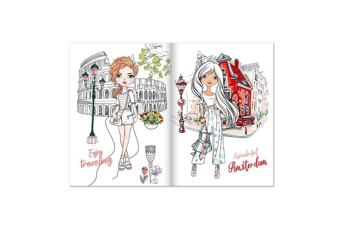 Дитяча розмальовка "Girls Travel" РМ-88-01 серія "Dream & Style"