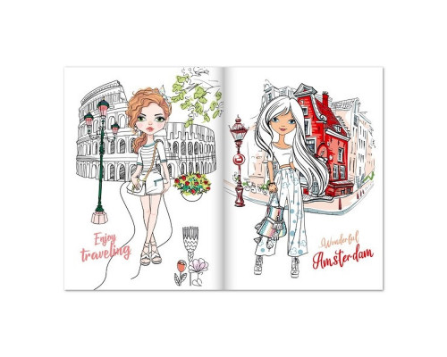 Дитяча розмальовка "Girls Travel" РМ-88-01 серія "Dream & Style"