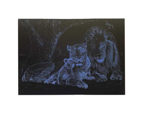 Гравюра А4 "Лев" ГрА4-3с економ варіант в пакеті 29,7х21 см