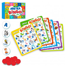 Настільна гра "Бінго" TG006 картки, фішки, українська абетка