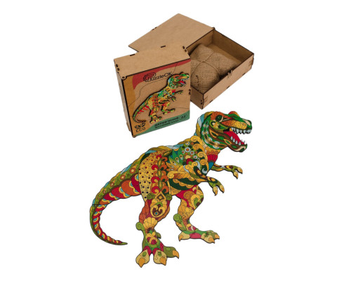 Фигурный деревянный пазл A3 "Тиранозавр Рекс" PuzA3-03114, 132 детали