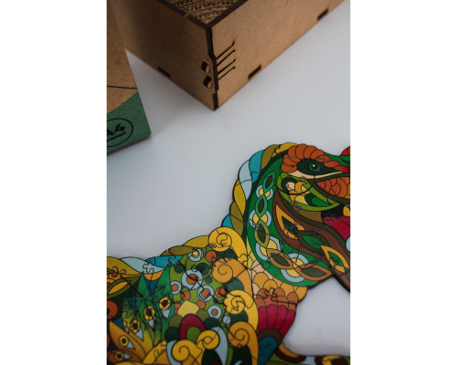 Фигурный деревянный пазл A3 "Тиранозавр Рекс" PuzA3-03114, 132 детали