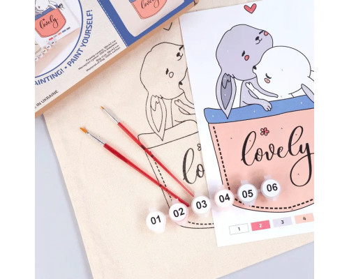 Набор для раскрашивания эко-сумки "Милые зайчата" N0003623