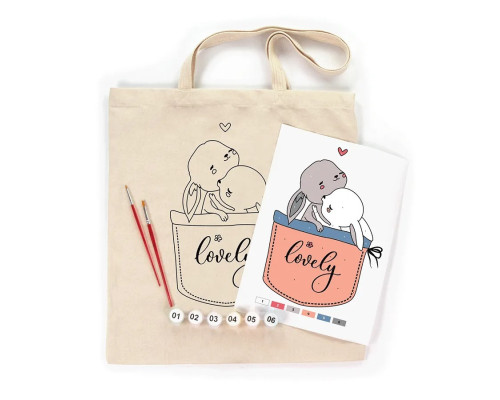 Набор для раскрашивания эко-сумки "Милые зайчата" N0003623