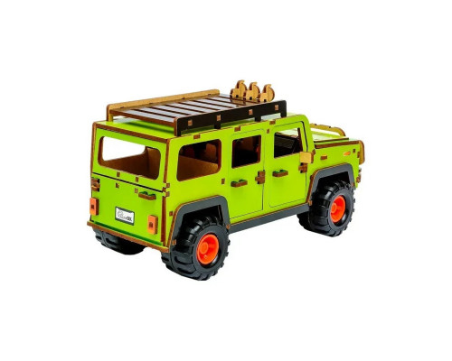 Деревянный 3D конструктор "Внедорожник" Puz-00951, 123 детали