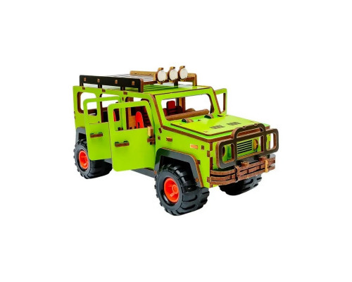 Деревянный 3D конструктор "Внедорожник" Puz-00951, 123 детали