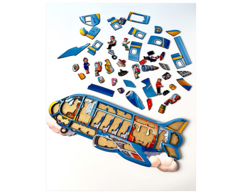 Деревянный Пазл-вкладыш "Самолет" Ubumblebees PSF161