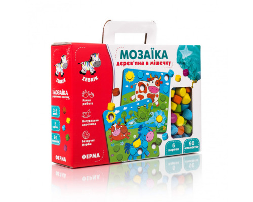 Детская мозаика с картинками ZB2002 деревянная   Ферма ZB2002-01