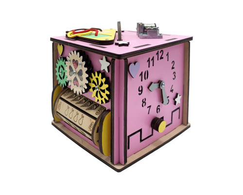 Розвиваюча іграшка Бізикуб Temple Group TG270876 15х15х15 см Рожевий