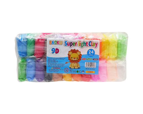 Набір для ліплення з повітряним пластиліном BK-1324, 24 кольори