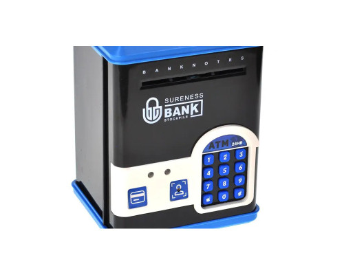 Детская копилка-сейф WF-3015H(Blue) музыка, свет, пароль, имитация отпечатка