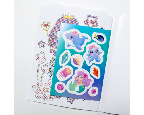 Водна розмальовка "Русалки" 10171027, 8 сторінок, 19 наліпок