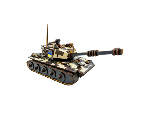 Деревянный 3D конструктор Танк 162-0074, 162 детали