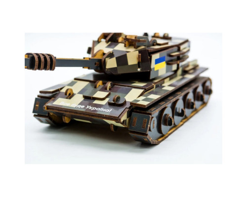 Деревянный 3D конструктор Танк 162-0074, 162 детали