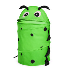 Кошик для іграшок "Гусениця зелена" M 1039(Green) діаметр 37 см, висота 47/57 см, з кришкою