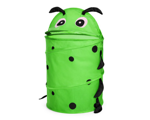 Кошик для іграшок "Гусениця зелена" M 1039(Green) діаметр 37 см, висота 47/57 см, з кришкою