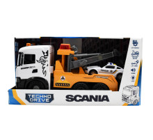 Игровой набор Эвакуатор Scania с машиной полиции TechnoDrive 3004KS серии Mid Truck