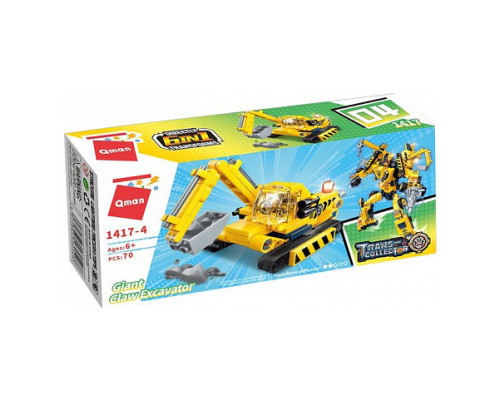 Дитячий Конструктор Qman 1417-1-6 будтехніка, 79 дет  Giant Claw Excavator