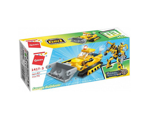 Дитячий Конструктор Qman 1417-1-6 будтехніка, 79 дет  Savage Bulldozer